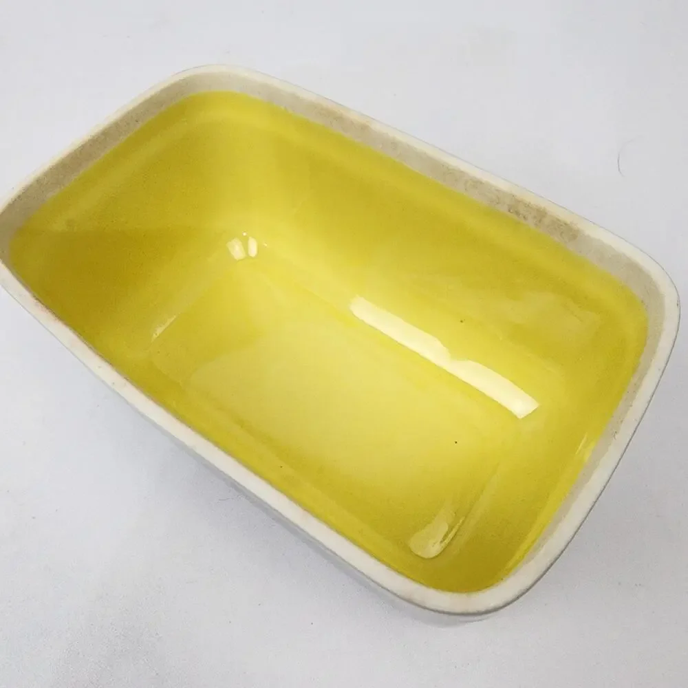 General Electric Refrigerator Covered Dish by Hall China Ohio Gray & Yellow